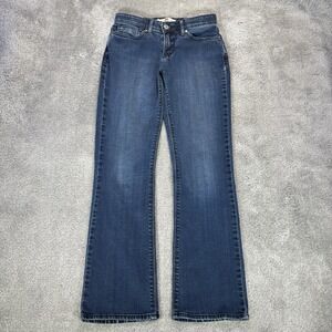 Levis 525 Jeans Womens 4 Perfect Waist Bootcut Dark Blue Denim Flap Pockets Y2K